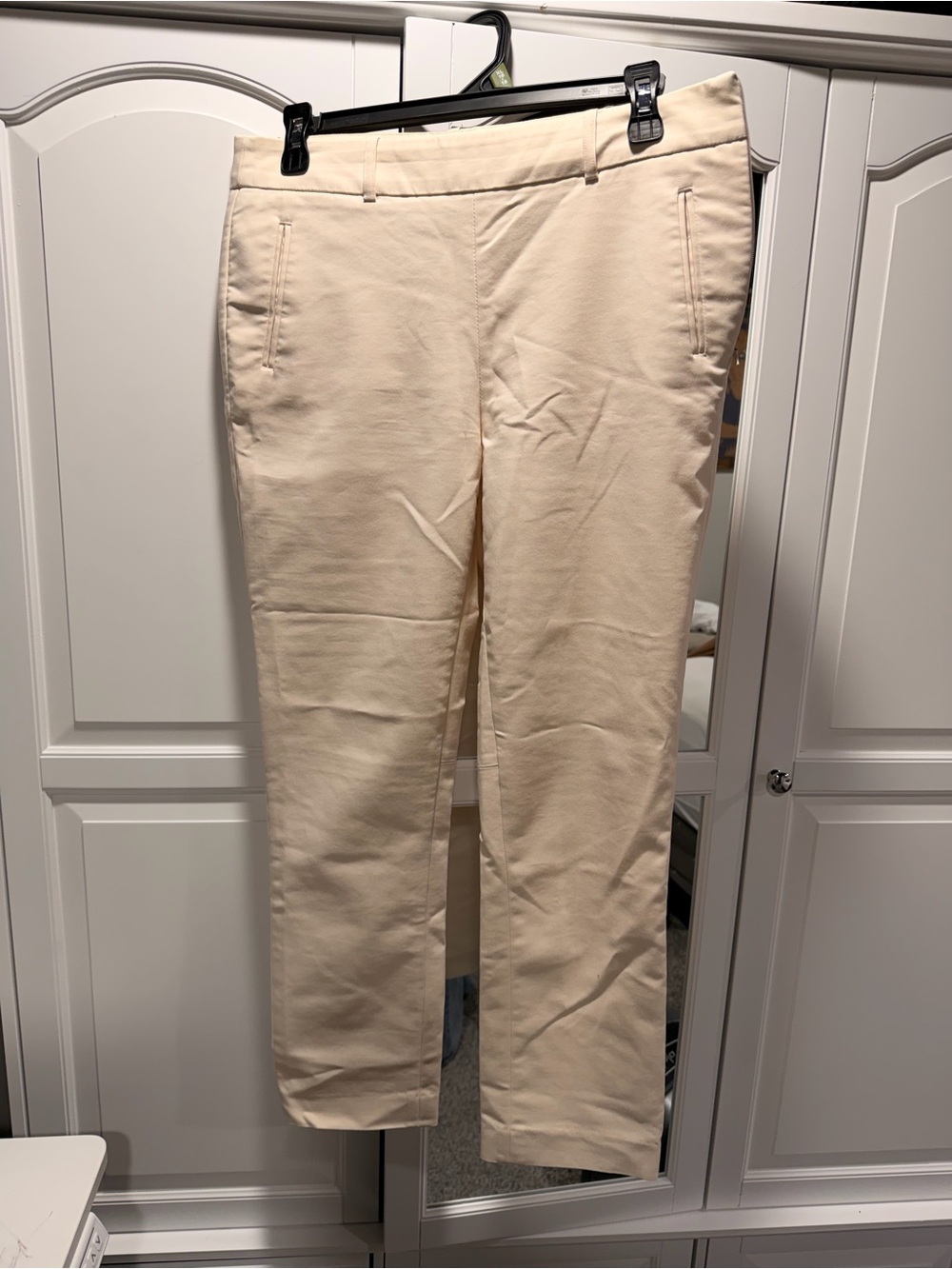 Slim Fit Cream Dress Pants